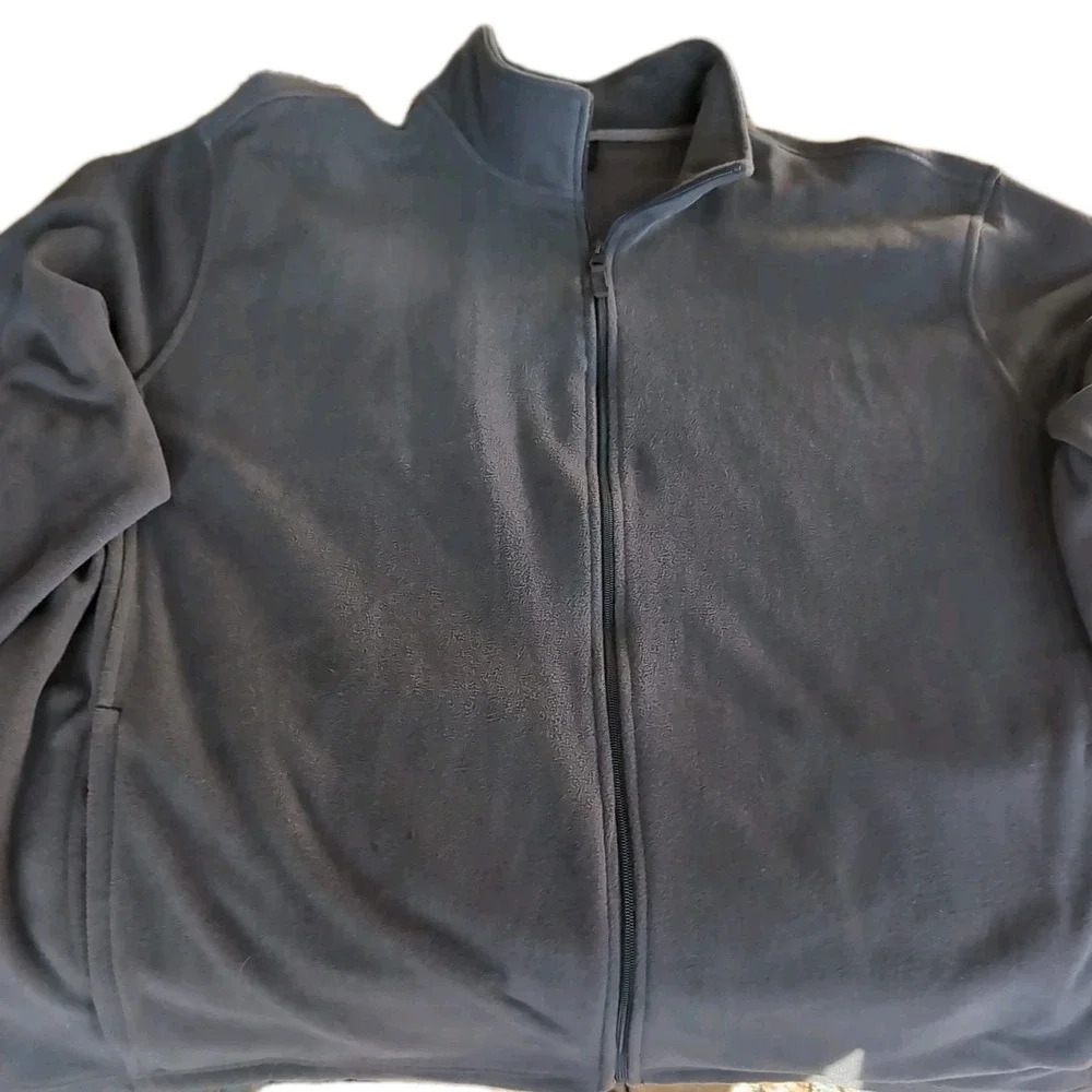 Star Men's Fleece Gray Jacket Size‎ 3XL Full Zip Long Sleeve Pockets Outdoor